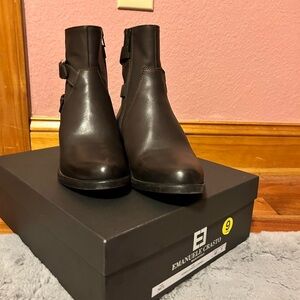 Brown Low Heel Ankle Boots